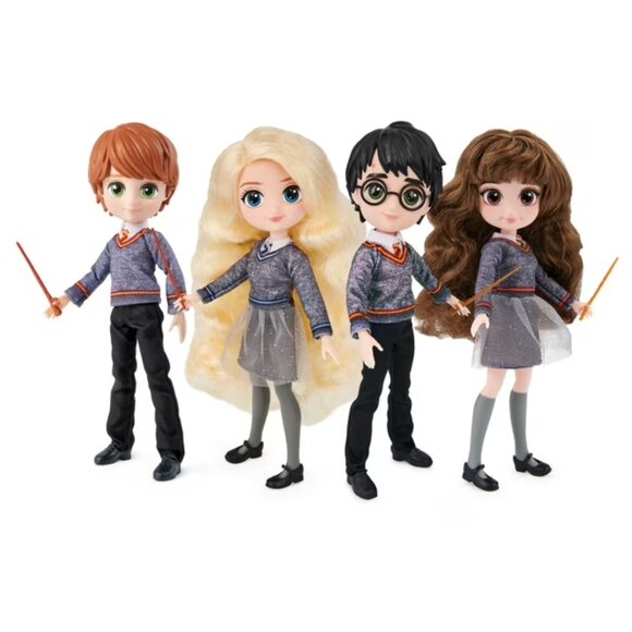 Wizarding World HARRY POTTER 8-inch Dolls 4-Pack (Harry, Hermione, Ron, Luna) - Picture 1 of 8